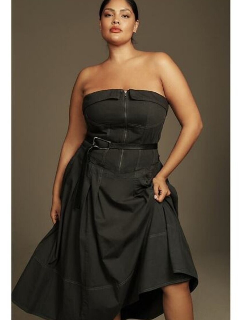 Anthropologie Pilcro Strapless Twofer Corset Midi Dress